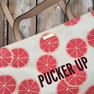 Kate Spade Flights of Fancy Grapefruit Tote Bag NWOT